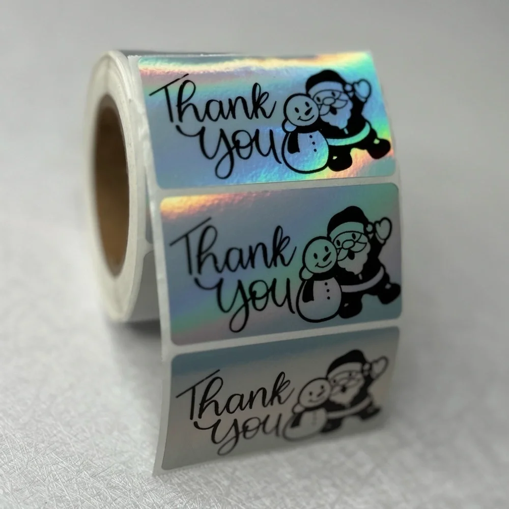 100 Thank You Christmas Stickers, Envelope Seals, Labels, Tags, Stamps,2.25